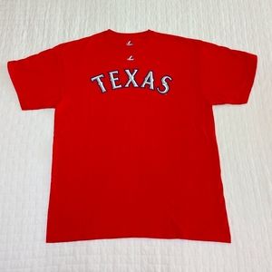 Texas Rangers T-Shirt. Majestic brand. Red. Size XL